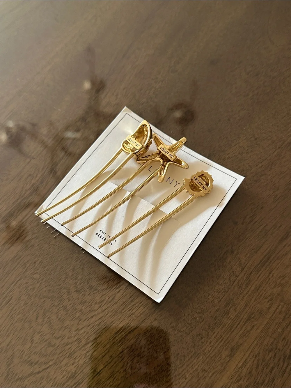 NWT Lelet Seashell Gold Hair Pin Set